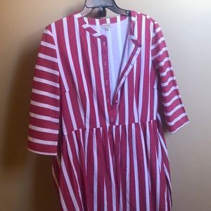 Daniel Cremieux Red and White Striped Dress